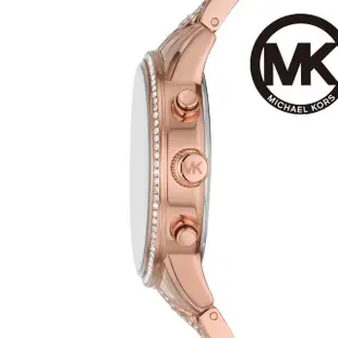 【Michael Kors 官方直營】Ritz 時尚奢華鑲鑽女錶 玫瑰金不鏽鋼鍊帶 手錶 41MM MK7223