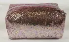 Bath Body Works PINK SPARKLE Glitter Sequins Cosmetic Bag Pouch Holder Shiny NEW
