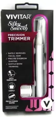 Vivitar Silky Smooth Precision Compact Trimmer Shaver, SILVER