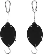 Plant Pulleys for Hanging Basket Plants, 2Pcs Plant Hook Pulley Retractable Plant Wire Pulley Hanging Basket Pulleys,Retractable Hanging Basket Pull Down Hanger Plant Hanging Pulley Plant Hook Pulley