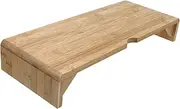 Operitacx Bamboo Monitor Riser Stand for Home Office Desktop Storage Rack to Elevate Computer Display Height Keep Posture and Comfortably Watch Screen