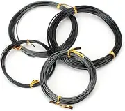 4 Rolls Anodized Aluminum Bonsai Training Wire Bonsai Wires with 3 Sizes(1.0 Mm,1.5 Mm,2.0 Mm) Total 20m (Black)