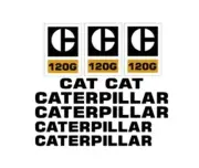 120G CAT Grader Scraper Caterpillar Tractor Vinyl Decals Sticker Set