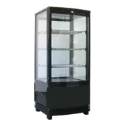 Exquisite Counter Top Display Refrigerators Black with 4 corner LED 86 Litre
