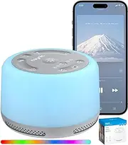 White Noise Machine Baby White Noise Sleep Aid LED Night Light Nursing Light with 30 Sounds & 7 Colours Sound Recording Timer Memory for Baby Children Adults Home Office (Grey)