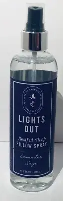 Lights Out RESTFUL SLEEP Pillow Spray Indulge Aromatherapy LAVENDER SAGE 8 OZ