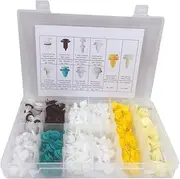 Lantee 210 Pcs Automotive Car Clips Assortment - 10 Types of Nylon Auto Body Trim Bumper Door Panel Retainer Push Type Pins Clips and Fasteners for GM, Chrysler, Ford, Jeep, Toyota, BMW in Plastic Box