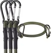CanKing Bungee Cords with Carabiner Hooks Camo Green 20 inch 4 Pcs