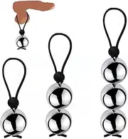 Adjustable Metal Beads Penis Ring Testicle Ring Testicle Weight Scrotum Penis Pendant Sex Toys For Men(3 Kugel Ø36mm Gewicht:520g)