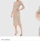 MacDuggal 2022 Collection midi dress (in shade: mocha) Size 4