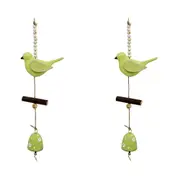 2x Metal/MDF/Beads 30cm Hanging Bird Bell Home/Garden Decorative Ornament Apple