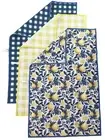 Lemon Kitchen Towels Waffle Weave Microfiber Blue and Yellow Towels Pack of 3