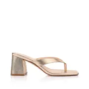 Stoked Block Heel Thongs - Champagne Gold
