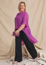 [Taking Shape] Taking Shape Chiffon Ada Long Sleeve Layering Top Size 22-24 in Sweetpea - Plus Size Women's Tops & T Shirts Sweetpea