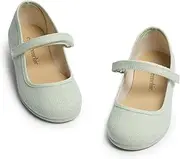 [Children Chic] ChildrenChic Mary Jane Flats with Hook and Loop Straps - Shoes for Girls (Infant/Toddler/Little Kid)