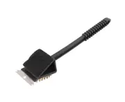 Triangle Head Non-slip Handle Metal Scraper Grill Barbecue Cleaning Brush,Black