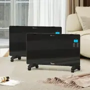 Vevare Electric Glass Panel Heater Convection Heaters 2PCS 2000W Wall Mounted