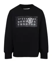 MM6 Maison Margiela Kids Numbers-Printed Crewneck Sweatshirt 14Y,12Y Black