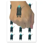 Wraith Revenant Skeleton Knight Monster Wight Temporary Tattoo Fake Body Art