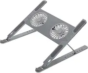 Uonlytech Laptop Cooler with Colorful LED Lights Ventilated Support Stand for Gaming Height Low Noise Portable Design