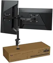 Neatzon Dual 27” Monitor Arm – Sleek Desk Mount for Two Monitors up to 8kg, Ergonomic Articulating Stand with Cable Management, VESA Compatible NZ-ARM-01