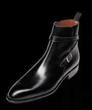 Handmade Men Leather Jodhpur Black Ankle Strap Business Office Boot, Buckle Boot
