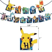 Cartoon Pokemon Pikachu Foil Helium Balloon Birthday Banner Party Decoration