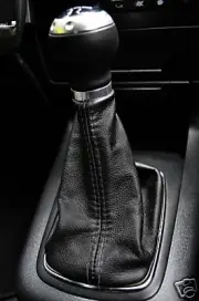 FITS AUDI A3 00-03 GEAR GAITER SHIFT BOOT BLACK LEATHER CUSTOM NEW MADE IN UK (for: Audi)