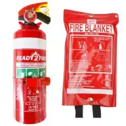 Fire Emergency Kit 1kg Fire Extinguisher ABE Fire Blanket 1x1m for Home Office