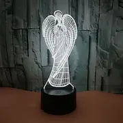 Angel 3D Nightlight Night Light Color-Changing with USB Port USB 1pc
