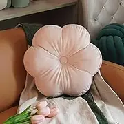 Flower Shaped Velvet Decorative Throw Pillow Cushion Ultra Soft Cute Floor Pillow for Couch Bed Sofa