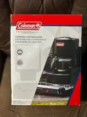 Coleman 10 Cup Camping Coffee Maker Drip Brewer Warmer Stainless Steel Black NIB
