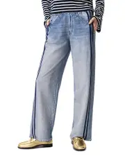rag & bone Miramar Wide Leg Cotton Terry Track Pants