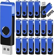 [EASTBULL] 1GB USB Flash Drive Bulk Thumb Drives 50 Pack with Lanyards USB 2.0 Jump Drive 1 GB Memory Sticks Zip Drive Pen Drive for Storage and Backup Blue 50PCS 1GB