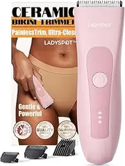 Electric Shaver for Women, Women Shaving & Grooming Sets, with 3 Guard and Replaceable Ceramic Blade Heads, LADYSPOT™ Pubic Hair Trimmer Bikini Trimmer Grooming Kit Sets
