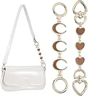 uxcell Bag Extender Chain, 2 Pcs Purse Strap Extenders Heart Moon Shape Chain Purse Making Supplies for Replacement Handbag Shoulder Bag Wallet Decoration, Brown