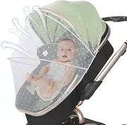 Qzdtue Bassinet Net Cover, Breathable Protective Mesh Canopy 140 x 55 cm, Full Stroller and Crib Netting for Carriers, Carriages, Prams, Polyester, Enhanced Visual Appeal