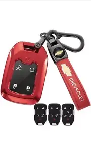 Smart Key Fob Cover Case Compatible with 2019-2022 Chevrolet Chevy Silverado…