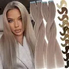 CLEARANCE Tape in Russian Remy Human Hair Extensions Skin Weft GREY THICK 40PCS