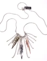 Banana Republic Women's Tri Color Leaf Chain Pendant Necklace NWT 55.00