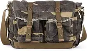 [GOOTIUM] Canvas Messenger Bag - Vintage Crossbody Shoulder Bag Military Satchel