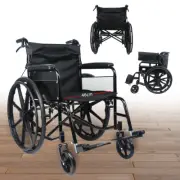 24" Wheelchair Manual Folding Wheel Chair Portable Foldable for Elderly