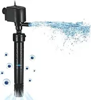 COOSPIDER Aquarium U-V Filter Green Clean Machine for 40-100 Gallon Fish Tank Crystal Clear 300GPH Submersible Water Pump Air Supply Wave Maker Green Killing