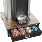 DecoBrothers Vertuo Pod Holder Drawer, 24/48 Nespresso Capsules, Rustic Brown