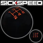 BLACK/ORANGE FING FAST SHIFT KNOB 5 SPEED SHORT THROW SHIFTER LEVER 12X1.75 S05