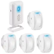 Wireless Motion Sensor Detector Alarm Security Door Bell Chime 4Sensor+1Receiver