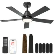 Ceiling Fan, 42" Black Ceiling Fans with Lights and Remote/APP Control, Quiet...