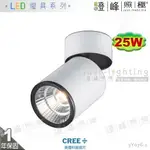 【LED吸頂燈】LED COB 25W 大功率 美國科銳晶片 全電壓 白款 長筒形款 商空首選【燈峰照極】3Y076-1