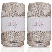2 Skeins of Polyester Macrame Cord 2mm x 250 Yards 750 feet 2mm Polypropylen...