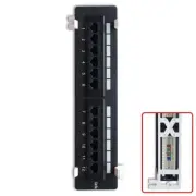 12 Port Cat5e RJ45 Vertical Patch Panel 110 Type Network LAN w/ Mounting Bracket